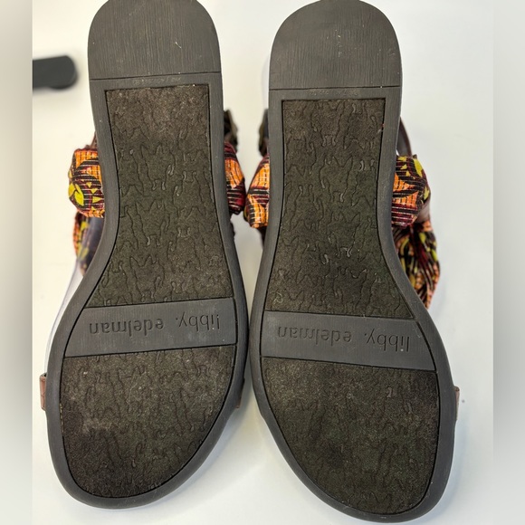 Libby Edelman Metallic Hankerchief Strap Thong Sandals 6.5 Crocodile Fla… - Picture 2 of 2